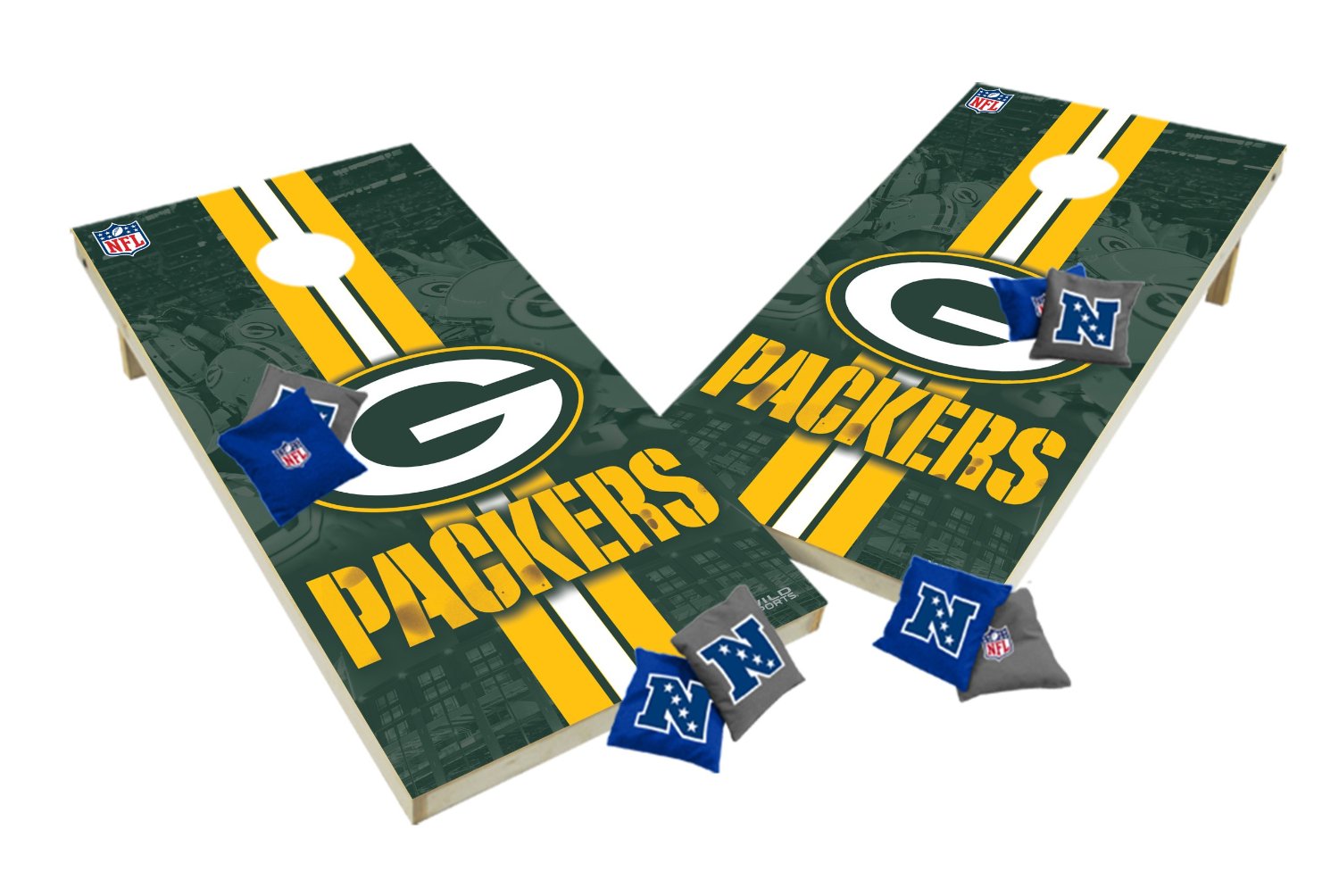 Green Bay Packers Cornhole Game Football Bean Bag Toss
